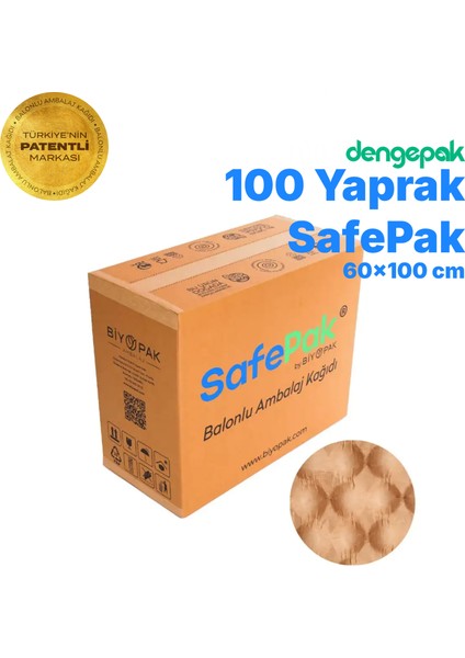 - Kraft Balonlu Kağıt Patpat - (60X100 CM) 100 Yaprak - Çevre Dostu Balonlu Ambalaj Kağıdı