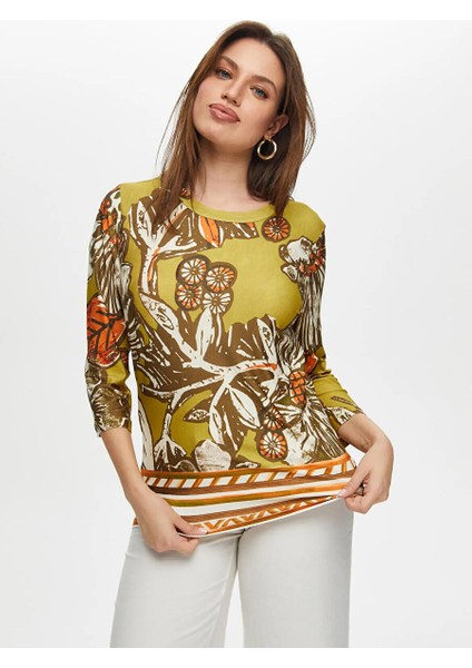 Yeşil Kadın Normal T-Shirt US25TSH097 modelleri