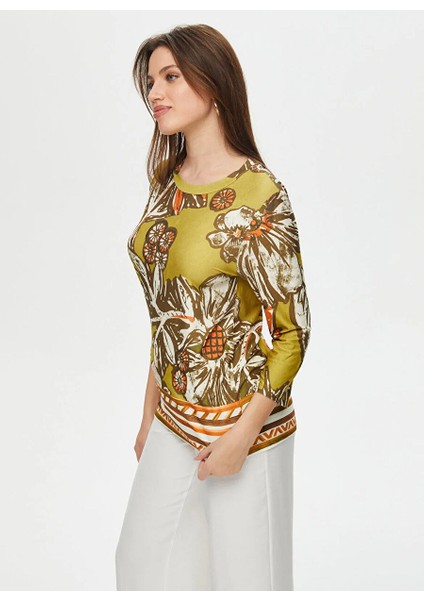 Yeşil Kadın Normal T-Shirt US25TSH097 indirimleri