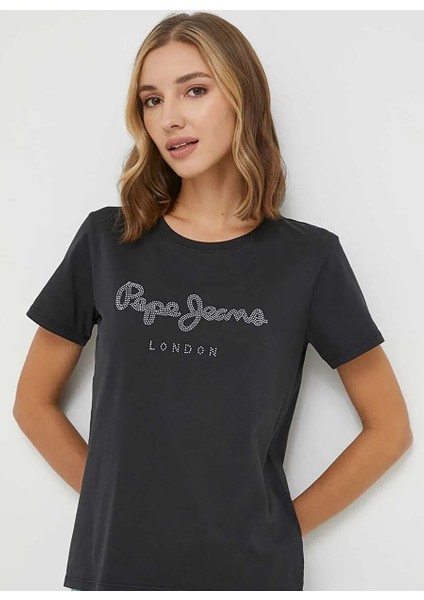 Siyah Kadın Normal Baskılı T-Shirt PL505749 fiyatları