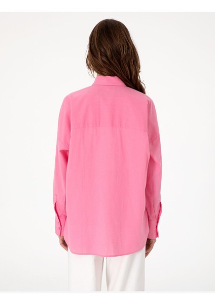 Açık Pembe Oversize Uzun Kollu Gömlek indirimleri