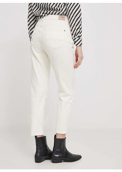 Krem Kadın Standart Düz Denim Pantolon PL204591WI50 modelleri