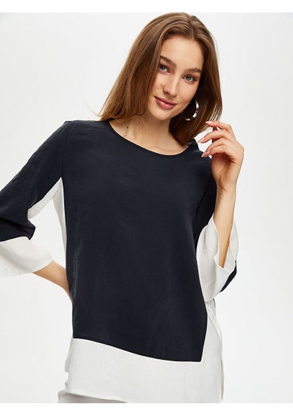 Renk Bloklu Modallı Tunik S25TNK013