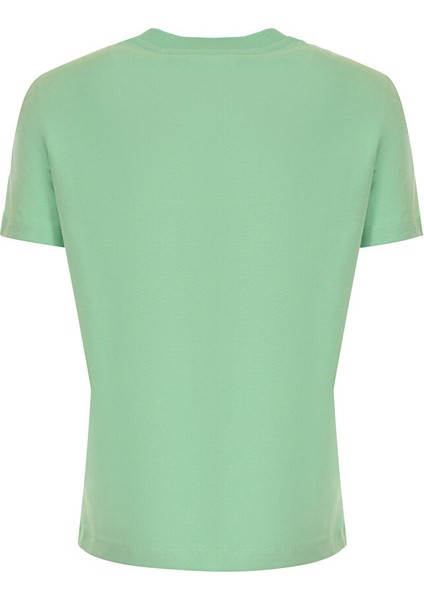 Bisiklet Yaka Baskılı Yeşil Kadın T-Shirt 74PBHG00 fiyatları