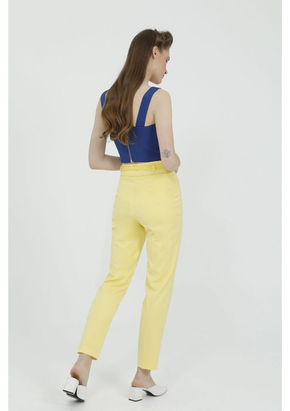 Kalın Askılı Mavi Crop Top