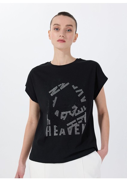 Siyah Kadın Bisiklet Yaka Basic T-Shirt Cm-Zoes fiyatları