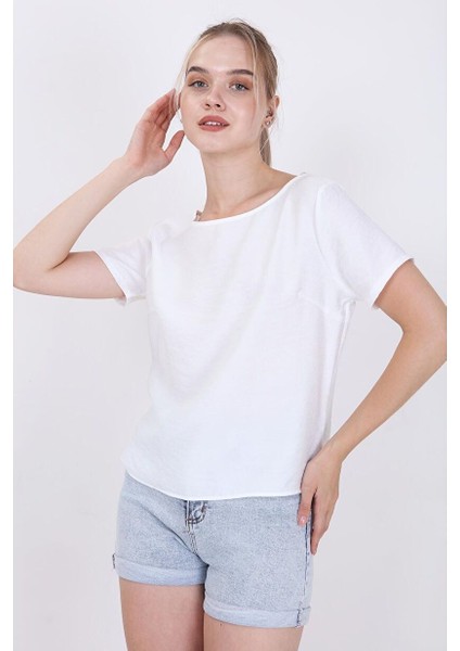 Kısa Kollu Crop Bluz