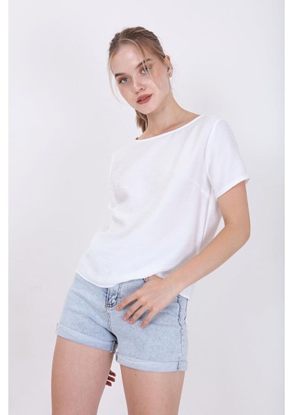 Kısa Kollu Crop Bluz
