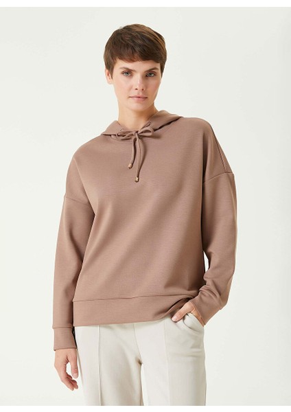 Vizon Kadın Kapüşon Basic Düz Sweatshirt 1092577