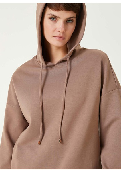 Vizon Kadın Kapüşon Basic Düz Sweatshirt 1092577