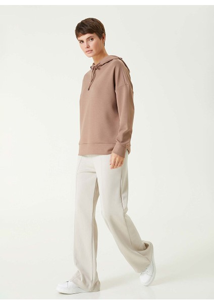 Vizon Kadın Kapüşon Basic Düz Sweatshirt 1092577