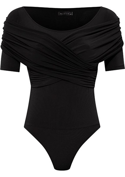 Çapraz Geçişli Bağlamalı Body - Siyah