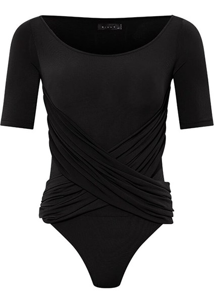 Çapraz Geçişli Bağlamalı Body - Siyah