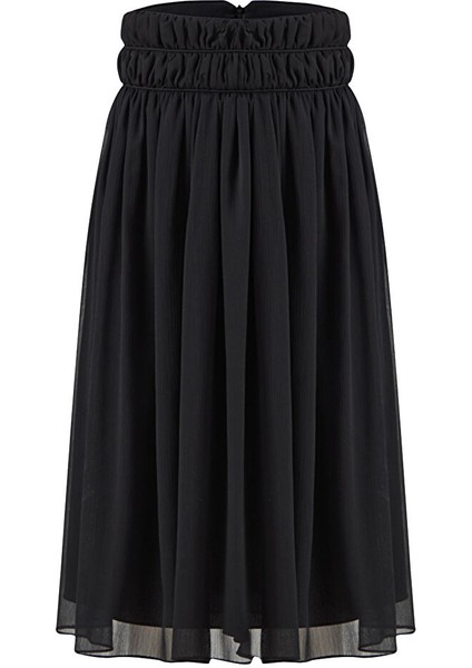 Lily Regular Fit Midi Boy Yüksek Bel Siyah Renk Etek indirimleri