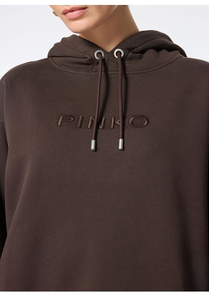 Kahve Kadın Yuvarlak Standart Baskılı Sweatshirt 101685-A21P/M28