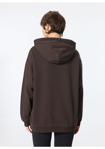 Kahve Kadın Yuvarlak Standart Baskılı Sweatshirt 101685-A21P/M28