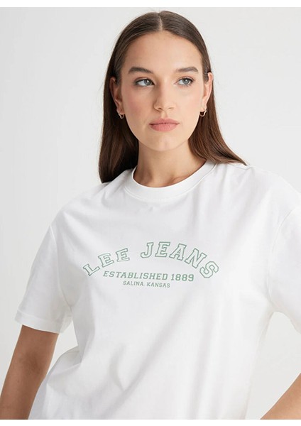 Bisiklet Yaka Ekru Kadın T-Shirt LI04EHX1TOA74-BISIKLET Yaka T-Shirt fiyatları