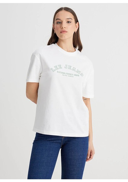Bisiklet Yaka Ekru Kadın T-Shirt LI04EHX1TOA74-BISIKLET Yaka T-Shirt fırsatları