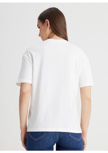Bisiklet Yaka Ekru Kadın T-Shirt LI04EHX1TOA74-BISIKLET Yaka T-Shirt indirimleri