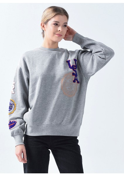 Bisiklet Yaka Açık Gri Kadın Sweatshırt 12224539 modelleri