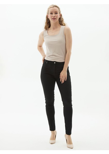 Normal Bel Standart Siyah Kadın Pantolon 24YSL5187