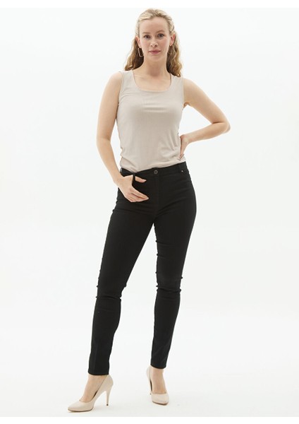 Normal Bel Standart Siyah Kadın Pantolon 24YSL5187 fiyatları