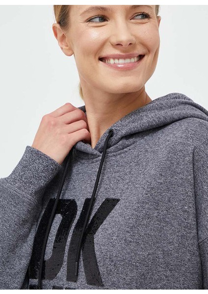 Kapüşon Yaka Baskılı Antrasit Kadın Sweatshırt DP3T9404 fiyatları