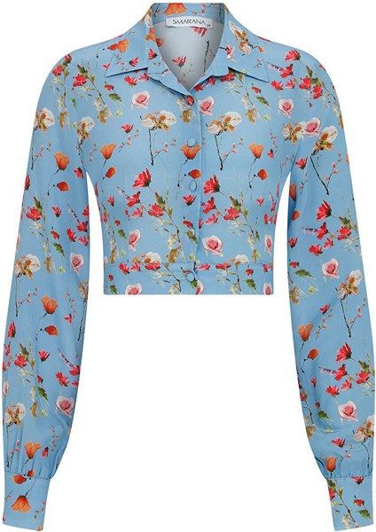 Floral Ön Pat Detaylı Gömlek