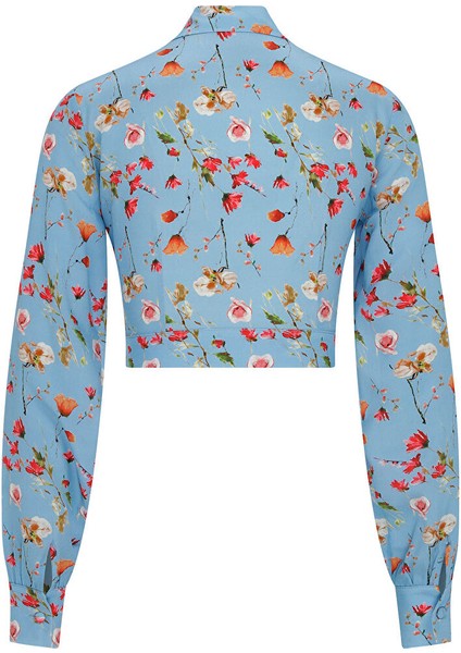 Floral Ön Pat Detaylı Gömlek