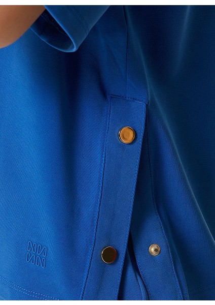 Bisiklet Yaka Saks Kadın Sweatshırt 1086220