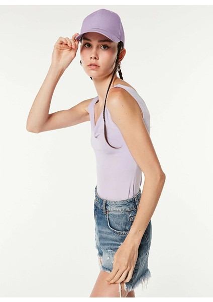 U Yaka Lila Kadın T-Shirt TS1220070421016 modelleri