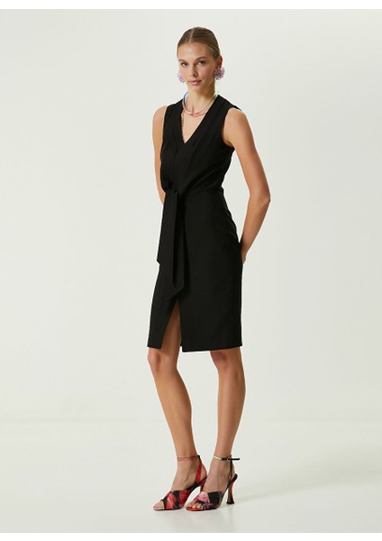 Siyah Kadın V Yaka Slim Fit Elbise 1087408 fiyatları