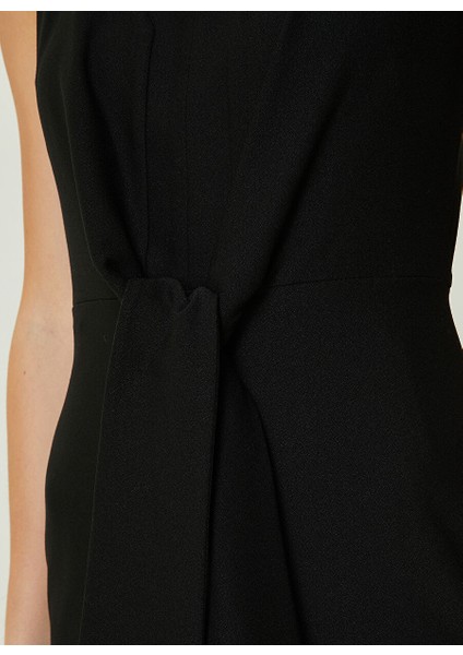 Siyah Kadın V Yaka Slim Fit Elbise 1087408 indirimleri