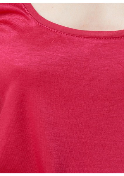 U Yaka Fuşya Kadın T-Shirt 1085694