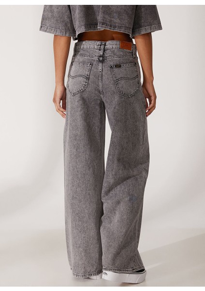 L32A003035 Yüksek Bel Geniş Paça Relax Fit Kadın Denim Pantolon modelleri