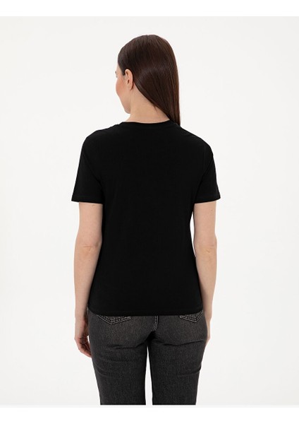 Siyah Regular Fit Bisiklet Yaka Basic Tişört indirimleri