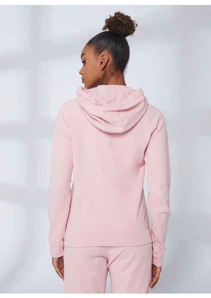 Kapüşon Yaka Nakışlı Açık Pembe Kadın Sweatshırt K-3147