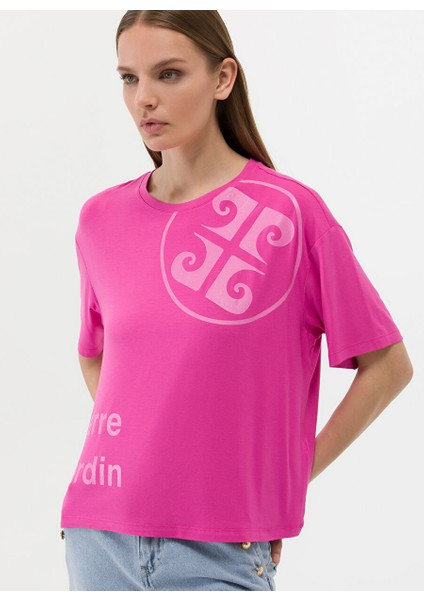 Bisiklet Yaka Pembe Kadın T-Shirt Rota fiyatları