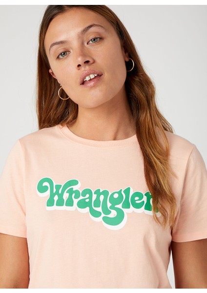 Bisiklet Yaka Somon Kadın T-Shirt W7N4D3P60
