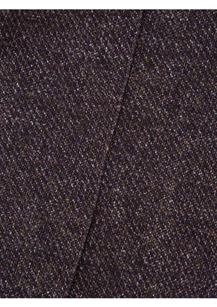 Yüksek Belli Nervür Dikişli Sigara Paça Pantolon - Mürdüm