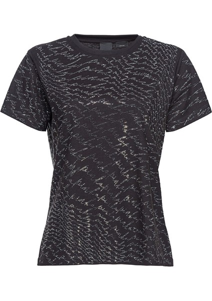 Bisiklet Yaka Düz Siyah Kadın T-Shirt 100535