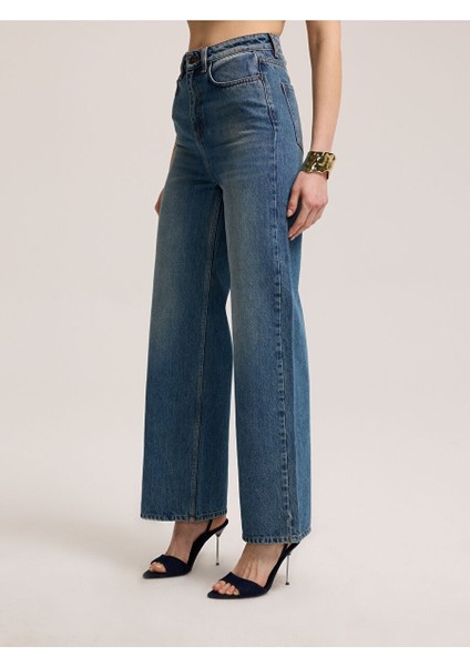 Geniş Paça Mavi Denim modelleri