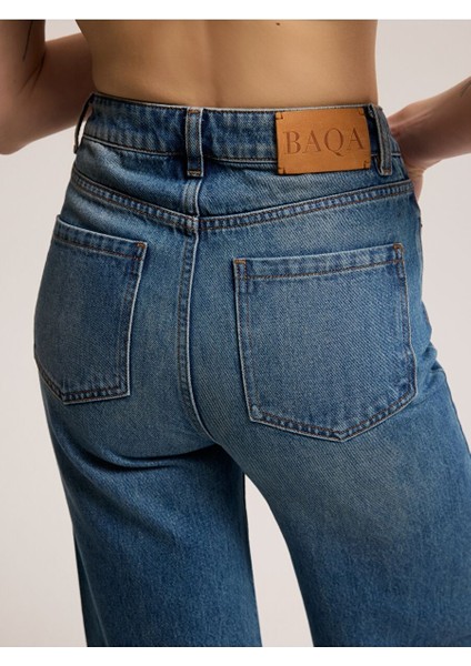 Geniş Paça Mavi Denim indirimleri