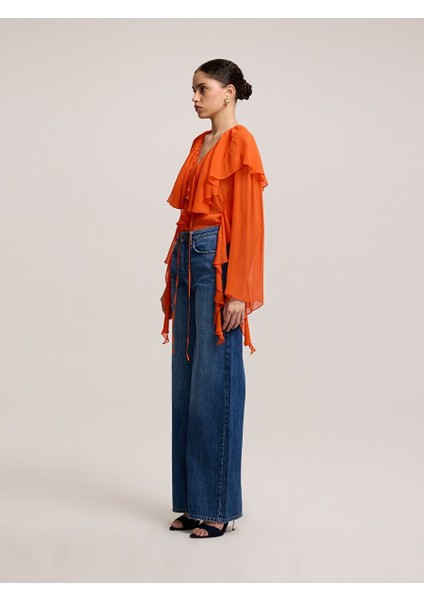 Düz Paça Lacivert Denim