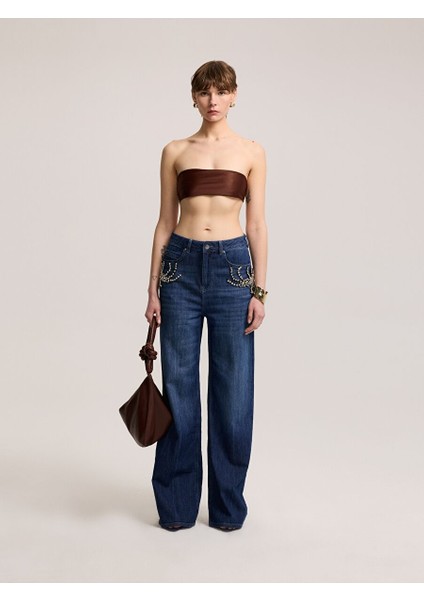 Taşlı Lacivert Denim