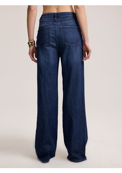 Taşlı Lacivert Denim