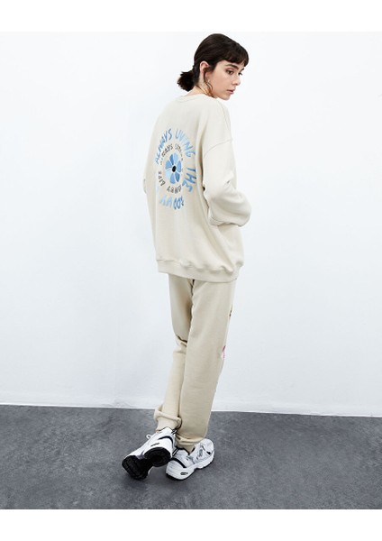 Iris Oversize Sweatshirt - Krem