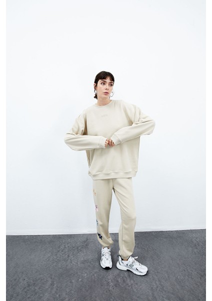 Iris Oversize Sweatshirt - Krem