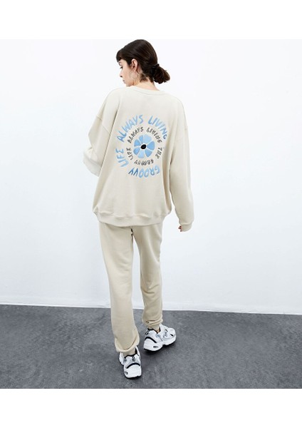 Iris Oversize Sweatshirt - Krem