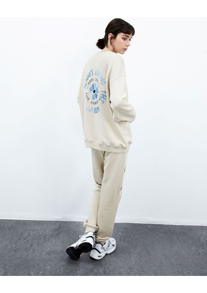 Iris Oversize Sweatshirt - Krem